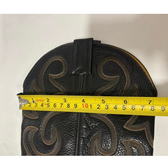 Vintage Nocona Cowboy Boots Men’s 11D USA Brown Black Leather Western Stitch main image 7